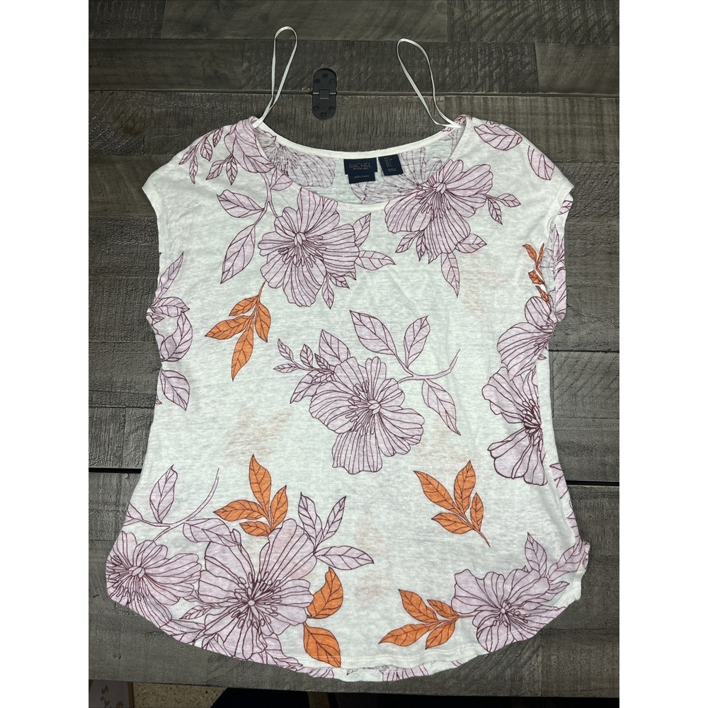 RACHEL Rachel Roy White Linen Sleeveless Top Women's‎ Size Large READ!!